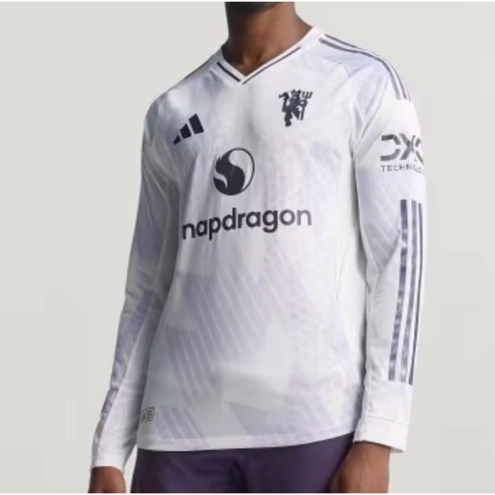 Adidas Manchester United 25/26 Men’s Size 2XL White Purple Long Sleeve Jersey